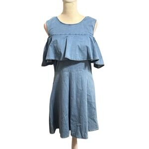 ROSSMORE Jamey woven dress chambray size large